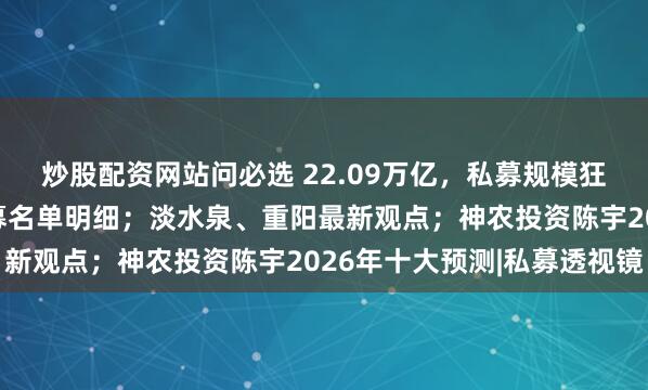 炒股配资网站问必选 22.09万亿，私募规模狂创新高！31家外资私募名单明细；淡水泉、重阳最新观点；神农投资陈宇2026年十大预测|私募透视镜